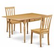 Pemberly Row 3-Piece Rectangular Dining Set with Drop Leaf in Oak