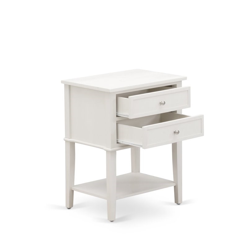 Pemberly Row 16 in Wood Nightstand with 2 Drawers in Buttercream