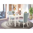 Pemberly Row 3-Piece Wood Kitchen Set in Linen White/Baby Blue