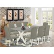 Pemberly Row 9-Piece Dining Set in White & Dark Shitake Wood Finish