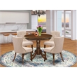 Pemberly Row 5-Piece Dining Table Set with Antique Walnut Finish