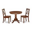 Pemberly Row 3-Piece Mahogany Dining Set with Asian Hardwood
