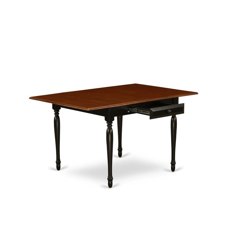 Pemberly Row Rectangular Dining Table in Black and Cherry Finish