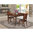 Pemberly Row 3-Piece Dining Set in Mahogany with Panel Chairs