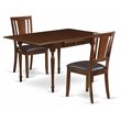 Pemberly Row 3-Piece Dining Set in Mahogany with Panel Chairs