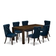 Pemberly Row 7-Piece Dining Set with Rectangle Table in Jacobean