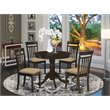 Pemberly Row 5-Piece Round Wood Dining Set in Cappuccino Finish