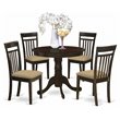 Pemberly Row 5-Piece Round Wood Dining Set in Cappuccino Finish