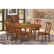 Pemberly Row 7-Piece Wood Dining Set with Oval Table in Saddle Brown