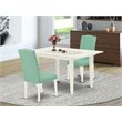 Pemberly Row 3-Piece Wood Dining Set with Parson Chairs in Linen White
