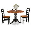 Pemberly Row 5-Piece Wood Round Dining Set in Black/Cherry Finish