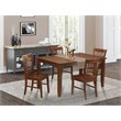 Pemberly Row 5-Piece Mahogany Dining Set with Slatted Wood Chairs