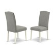 Pemberly Row V-Style 9-Piece Dining Set with X-Leg Table in Dark Shitake