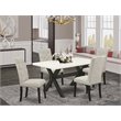 Pemberly Row X-Style 5-Piece Wood Kitchen Set in Black and Multi-Color