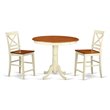 Pemberly Row 3-Piece Wood Dining Set in Buttermilk and Cherry