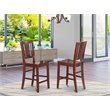 Pemberly Row Wood Counter Height Stools in Mahogany (Set of 2)
