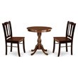 Pemberly Row 3-Piece Dining Set with Round Table in Mahogany Finish