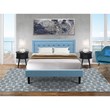 Pemberly Row 3-Piece Wood Bedroom Set with Denim Blue Bed and Nightstands