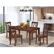 Pemberly Row 5-Piece Mahogany Dining Set with Table and X-Back Chairs