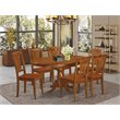 Pemberly Row 7-Piece Dining Set with Butterfly Leaf in Saddle Brown