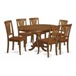 Pemberly Row 7-Piece Dining Set with Butterfly Leaf in Saddle Brown