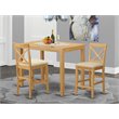 Pemberly Row 3-Piece Counter Height Dining Set with Oak Finish