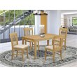 Pemberly Row Oak 5-Piece Wood Dining Table Set with Rectangular Top
