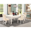 Pemberly Row 5-Piece Dining Set with Butterfly Leaf in Linen White