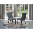 Pemberly Row Faux Leather Parson Chairs with Acacia Wood Legs (Set of 2)