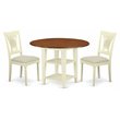 Pemberly Row 3-Piece Wood Dining Set with Cushion Chairs in Cherry