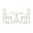 Pemberly Row 3-Piece Dining Set with X-Back Chair in Linen White