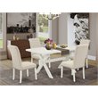 Pemberly Row X-Style 5-Piece Wood Dinette Set in Linen White