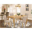 Pemberly Row 5-Piece Wood Dining Set with Parson Chairs in Oak