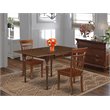 Pemberly Row 3-Piece Drop Leaf Dining Set with Slat-Back Chairs in Mahogany