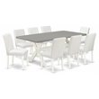 Pemberly Row 9-Piece White Wood Dining Set with PU Leather Chairs