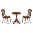 Pemberly Row 3-Piece Mahogany Kitchen Table Set with Wood Chairs