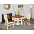 Pemberly Row 3-Piece Round Dining Set with Drop Leaves in Buttermilk/Cherry
