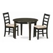 Pemberly Row 3-Piece Round Wood Dining Set with Chairs in Cappuccino Finish