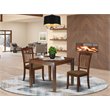 Pemberly Row 3-Piece Wood Dining Set with Linen Seats in Mahogany