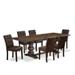 Pemberly Row 7-Piece Mid-Century Dining Set in Jacobean & Black Finish