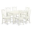 Pemberly Row 7-Piece Wood Dining Set with Panel Back Chairs in Linen White