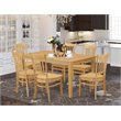 Pemberly Row 7-Piece Traditional Dining Set with Wood Chairs in Oak