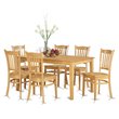 Pemberly Row 7-Piece Traditional Dining Set with Wood Chairs in Oak