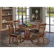 Pemberly Row 5-Piece Mahogany Dining Set with Faux Leather Chairs