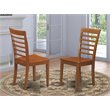 Pemberly Row Traditional Wood Dining Chairs in Saddle Brown (Set of 2)