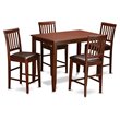 Pemberly Row 5-Piece Wood Counter Height Dining Set Mahogany Finish