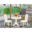 Pemberly Row 3-Piece Foam Cushioned Wood Dining Set in Linen White