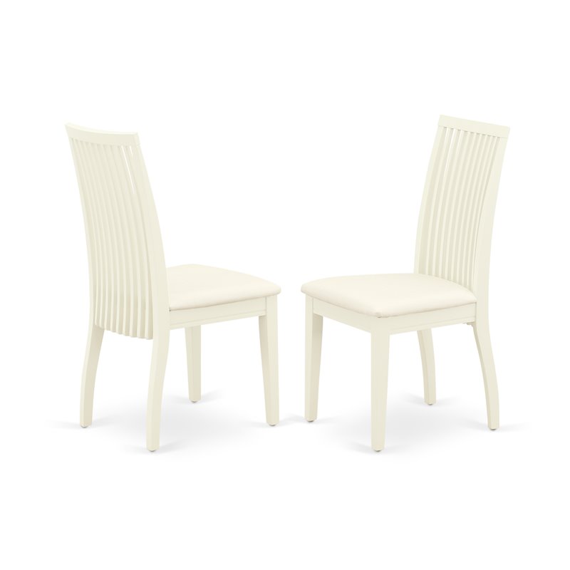 Pemberly Row 3-Piece Foam Cushioned Wood Dining Set in Linen White