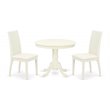 Pemberly Row 3-Piece Foam Cushioned Wood Dining Set in Linen White