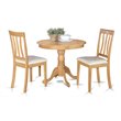 Pemberly Row 3-Piece Round Pedestal Wood Kitchen Table Set in Oak